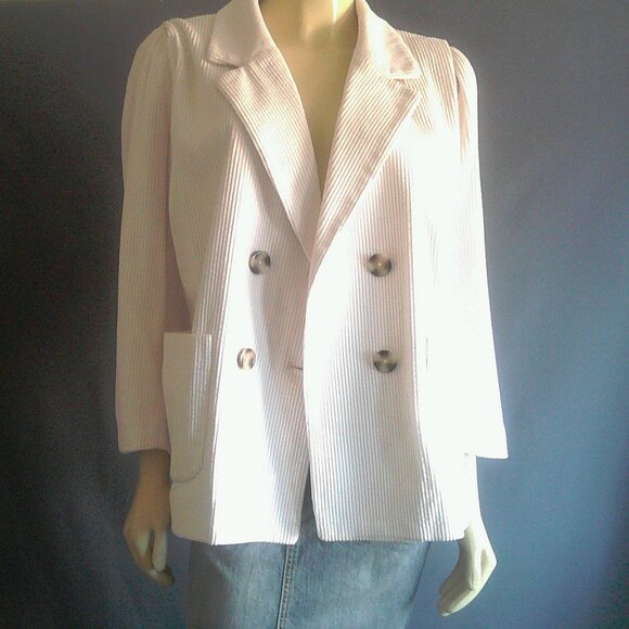 Cartonnier Anthropologie Ivory Corduroy Oversized Peacoat Sm - Picture 2 of 8